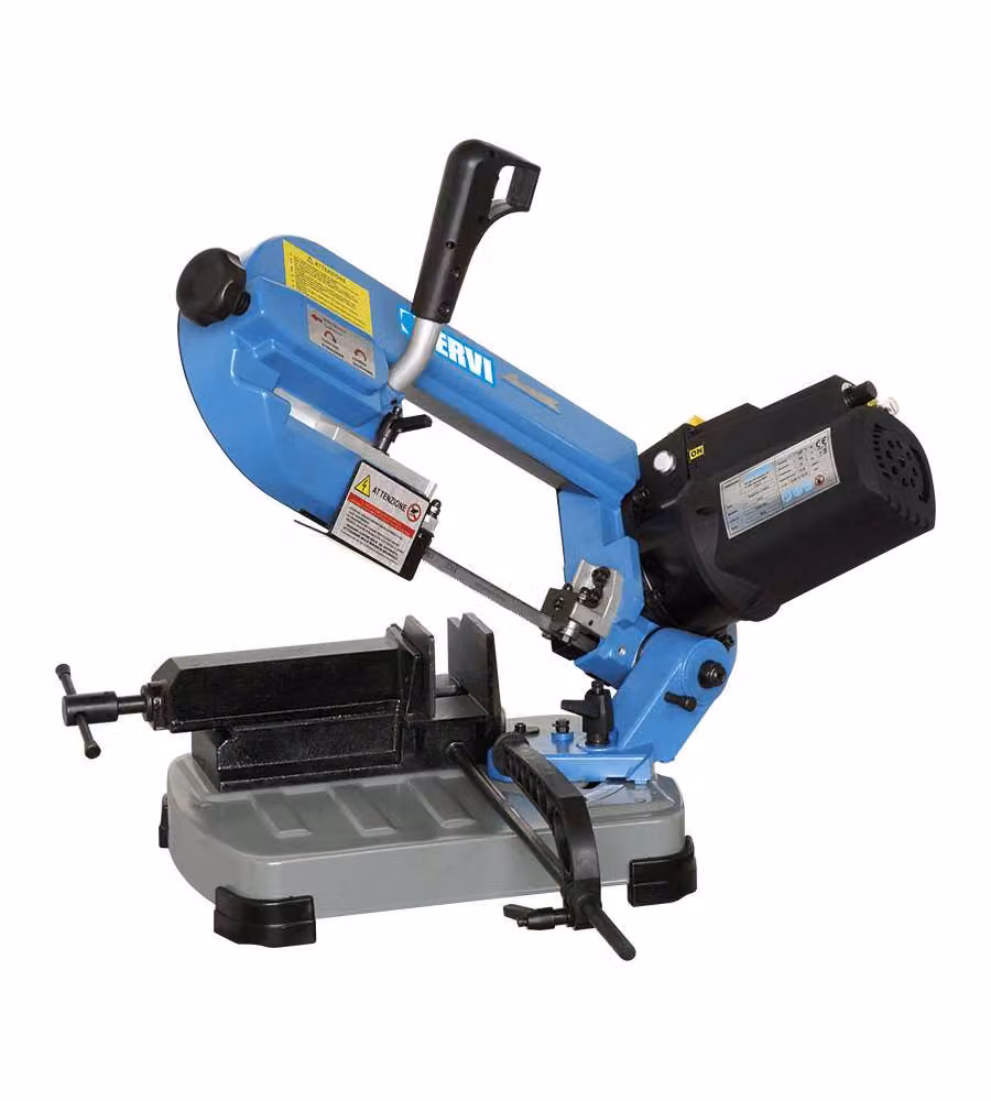 Fervi Segatrice a Nastro Professionale Blu 400W 125mm 0-60° Regolabile