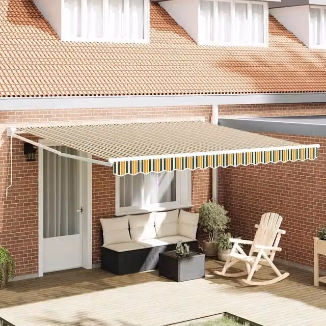 Tenda retrattile Verde e Bianco 400 x 350 x 165 cm 3330839