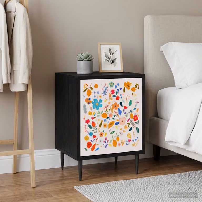Armadio da Notte vidaXL MAINZ Rovere Nero L: 36 cm, P: 33 cm, H: 51 cm
