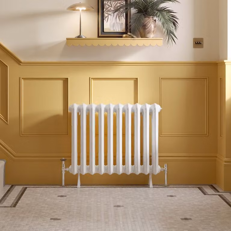 Radiatore Orizzontale Tradizionale a Colonna a 2 Colonne - 600mm x 1220mm  - Bianco - Hudson Reed Bloomsbury