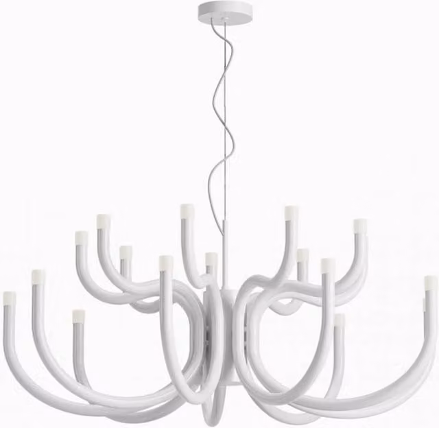 Lampada a sospensione Redo Group Luxor con LED dimmabile in metallo e silicone, disponibile nei colori bianco, rosso, nero o oro/ottone