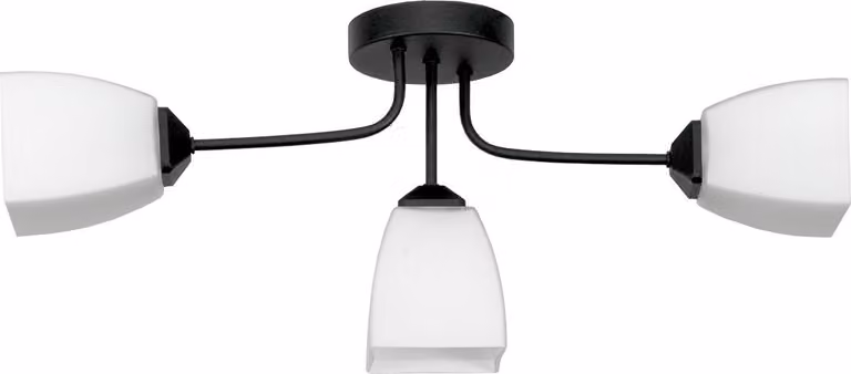 Lampada A Sospensione Nera Classica Lampada In Vetro Bianco 15-482 Trapic