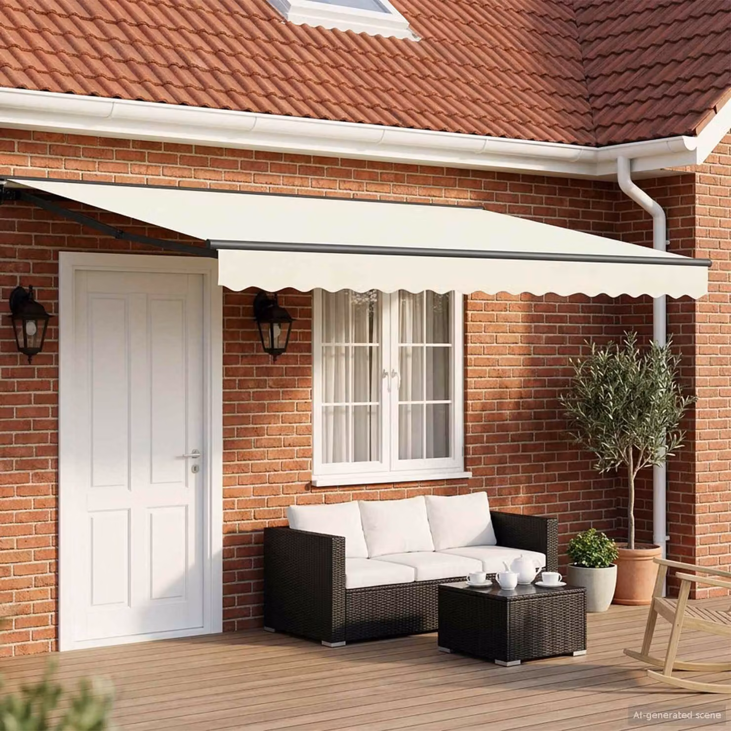 Tettuccio elettrico retrattile vidaXL in alluminio e poliestere, beige e antracite, L 5 x P 3,5 m