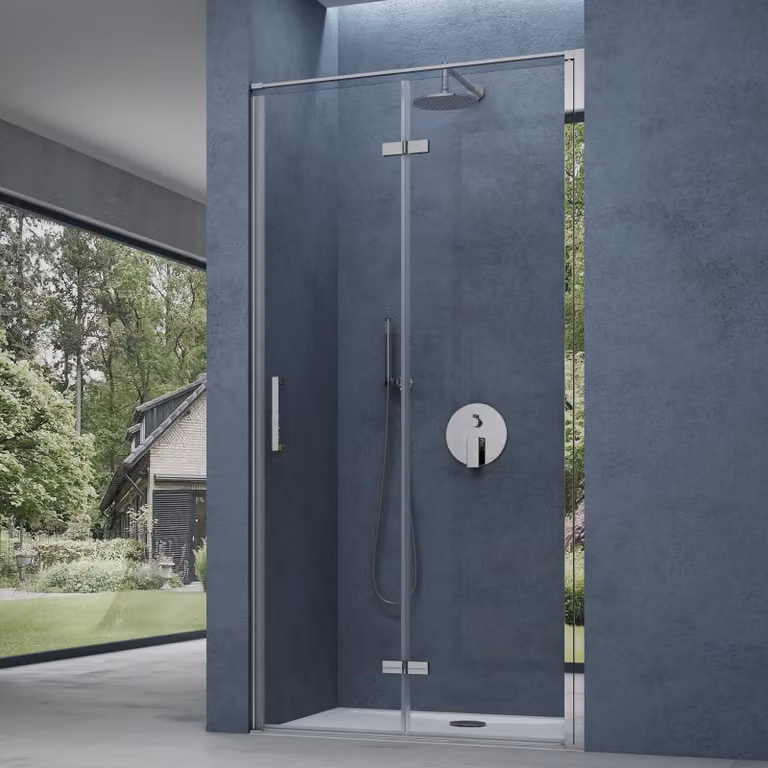 doporro Box Doccia 75x195cm, Box Doccia a Nicchia Cabina Bagno con Porte Girevoli a 180¡ã Vetro di Sicurezza ESG 8mm Vetro Trasparente Nero Teramo37K