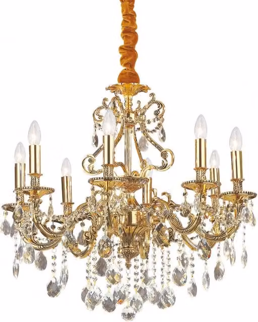 Lampada A Sospensione Gioconda Sp8 Ideal-Lux Oro con Vetro Trasparente