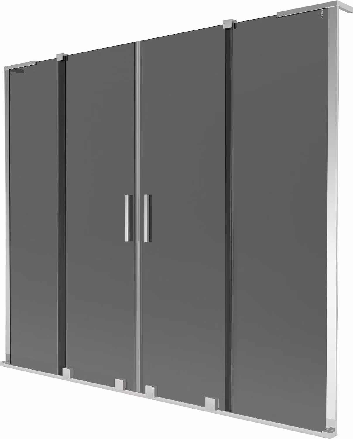 Mexen Velar L Duo paratia per vasca da bagno scorrevole a 2 ante 200 x 150 cm, grafite, cromo - 896-200-003-42-01