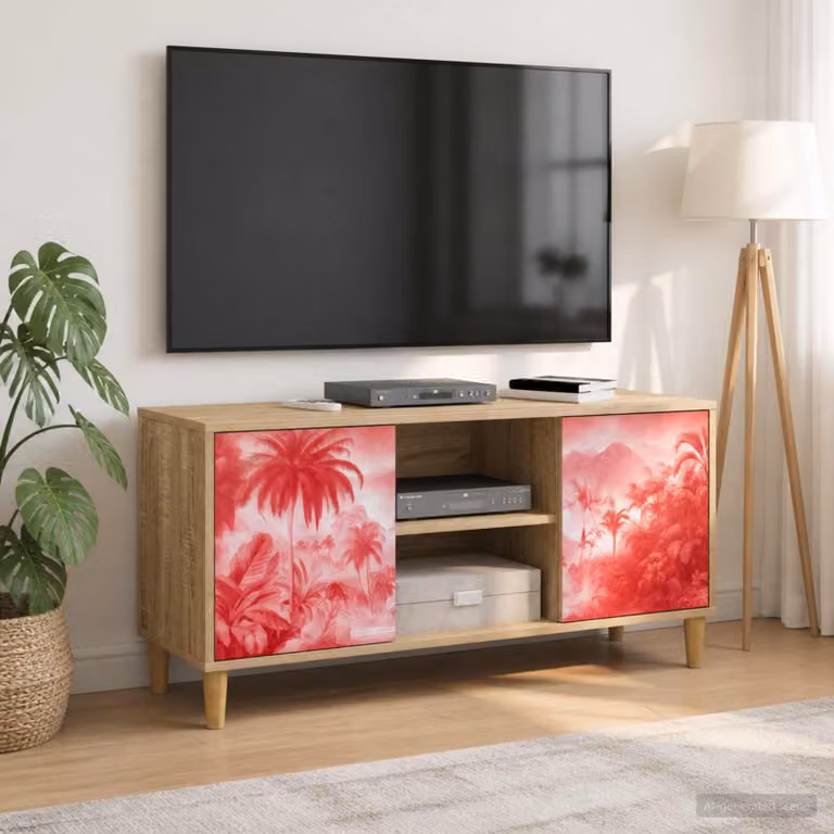 Mobile TV vidaXL AACHEN in legno ingegnerizzato color marrone L: 102 cm, P: 33 cm, H: 50 cm