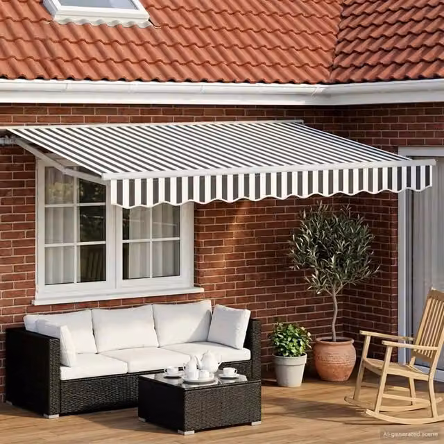 Tenda retrattile manuale Antracite e Bianco 3 x 2,5 m 3420218