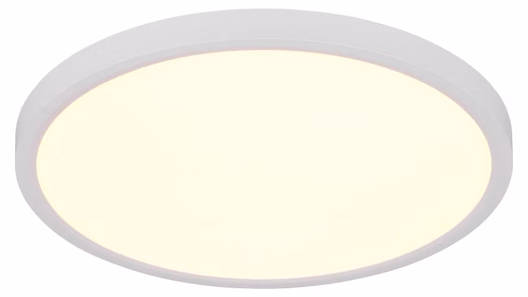 Lampada da soffitto a LED, metallo, bianco opaco, interruttore dimmer, D 40 cm