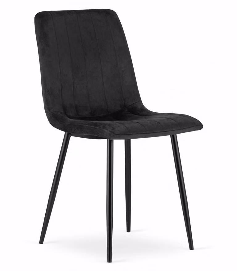 Sedia Valora LAVA in velluto nero x1 | Sedia singola in velluto nero per un'eleganza compatta