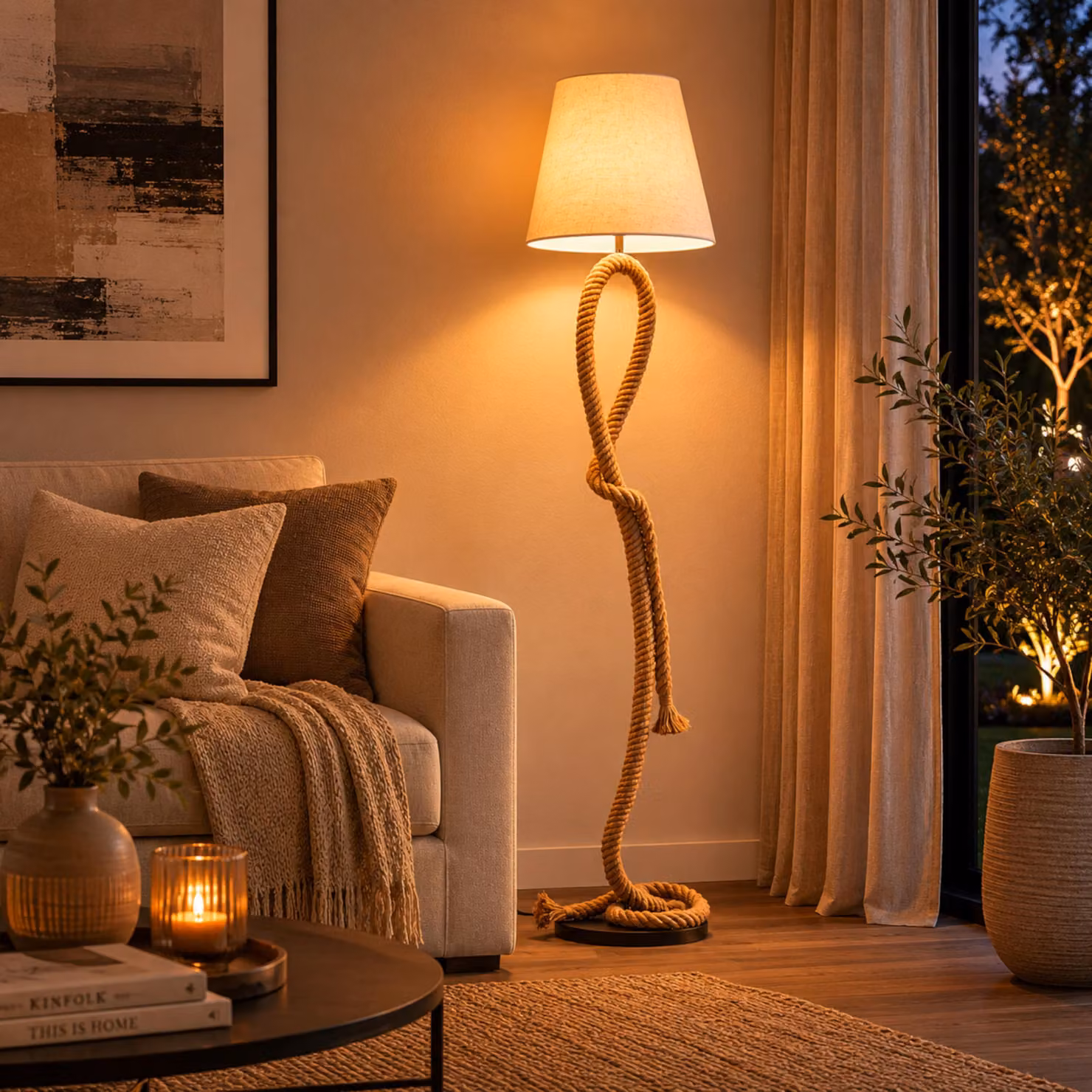 Lampada da terra, altezza 175 cm, Ø 40 cm, E27, max. 40 W, cavo/tessuto/metallo