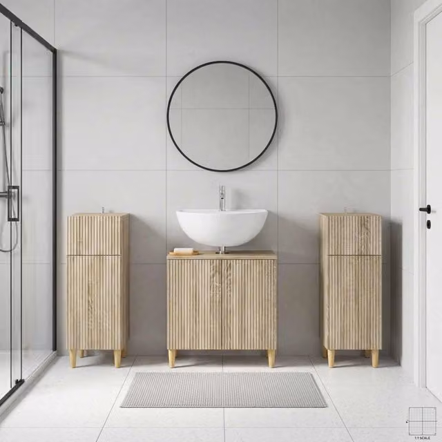 Set di armadietti da bagno in 3 pezzi ARNHEM Rovere Sonoma 3418010