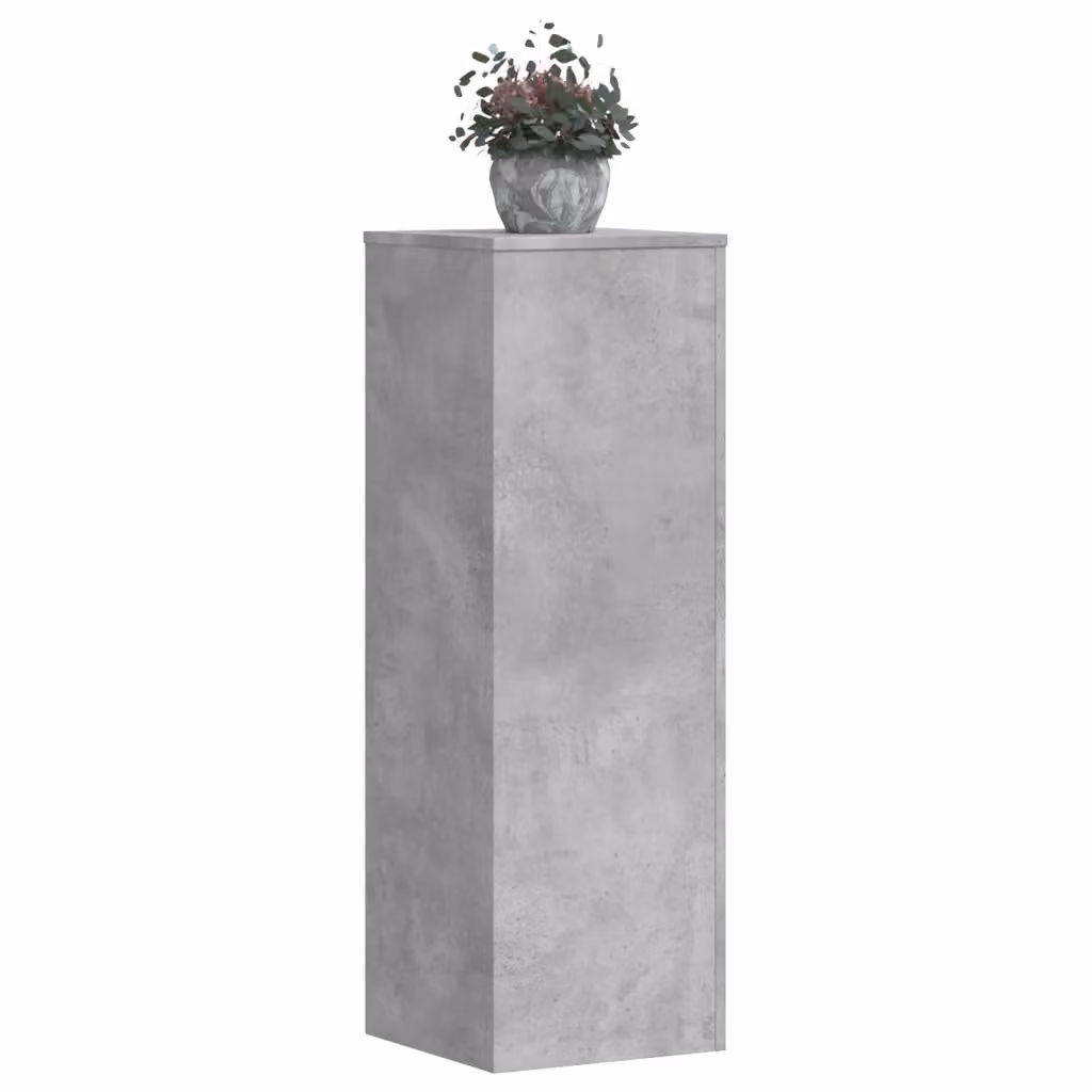 Set di 2 supporti per piante vidaXL in stile moderno, colore grigio cemento, L/P/H: 33 x 33 x 100 cm