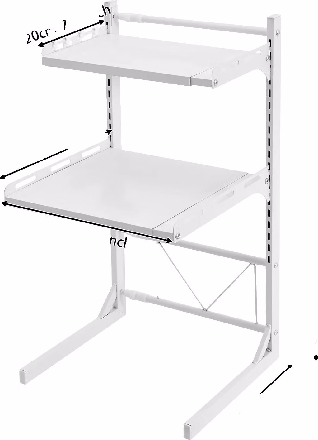 Ripiano per forno a microonde, design estensibile, regolabile in altezza, BIANCO