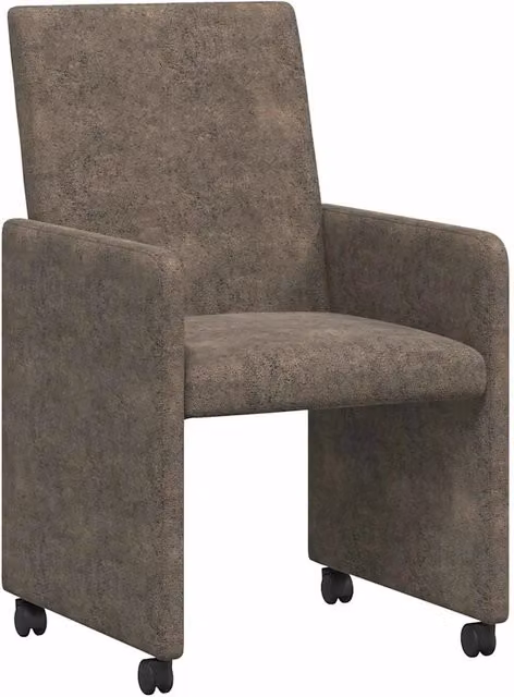 Sedie da Pranzo con Ruote 2 pz | Sedie da cucina Grigio scuro 57 x 66 x 94 cm