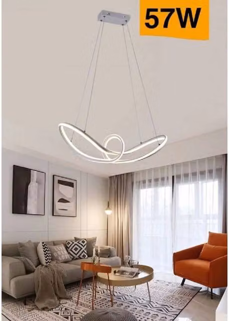 Lampadario Led Moderno Intrecciato a Fiocco Trade Shop Bianco con Luce Regolabile 57W