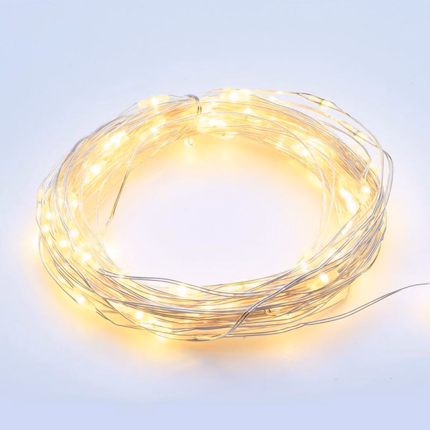 ACA Lighting 300 LED catena decorativa WW cavo rame argento 220-240V + 8 funzioni IP44 30m+3m 7,2W XSW300WWWAF44