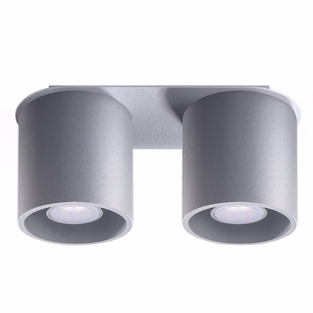 Lampada da soffitto ORBIS 2 grigio 2xGU10 10W alluminio 12x10x26cm Sollux Lighting