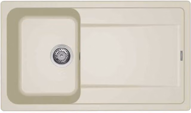 Lavello da incasso Elleci Life 400 a 1 vasca in Granitek Bianco, L: 86 cm, P: 50 cm