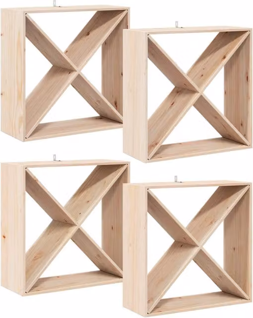 Portabottiglie DESIGN IN in pino massello naturale, L 62 x P 25 x H 62 cm, CFW2133917