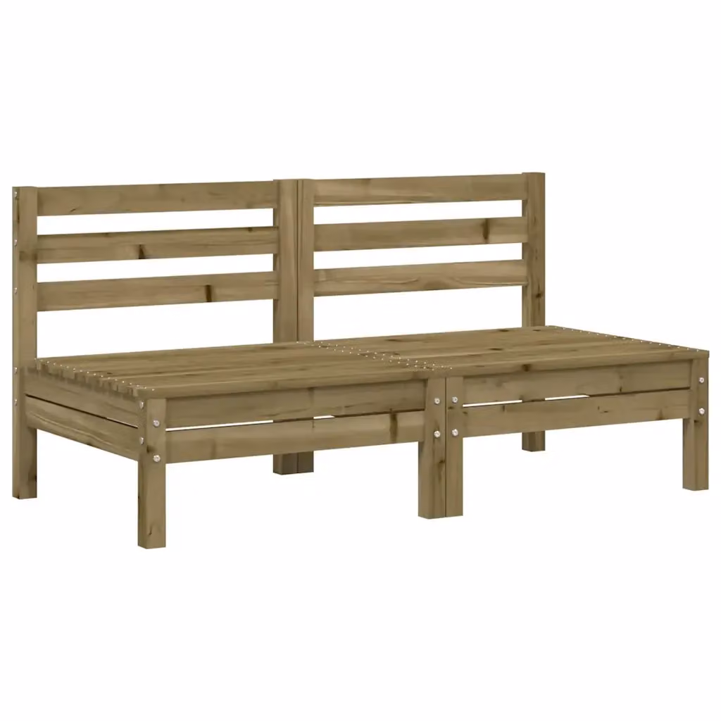 Set di 2 divani da giardino senza braccioli vidaXL in legno di pino impregnato marrone scuro stile rustico L: 63,5 cm, P: 63,5 cm, H: 62,5 cm – 2