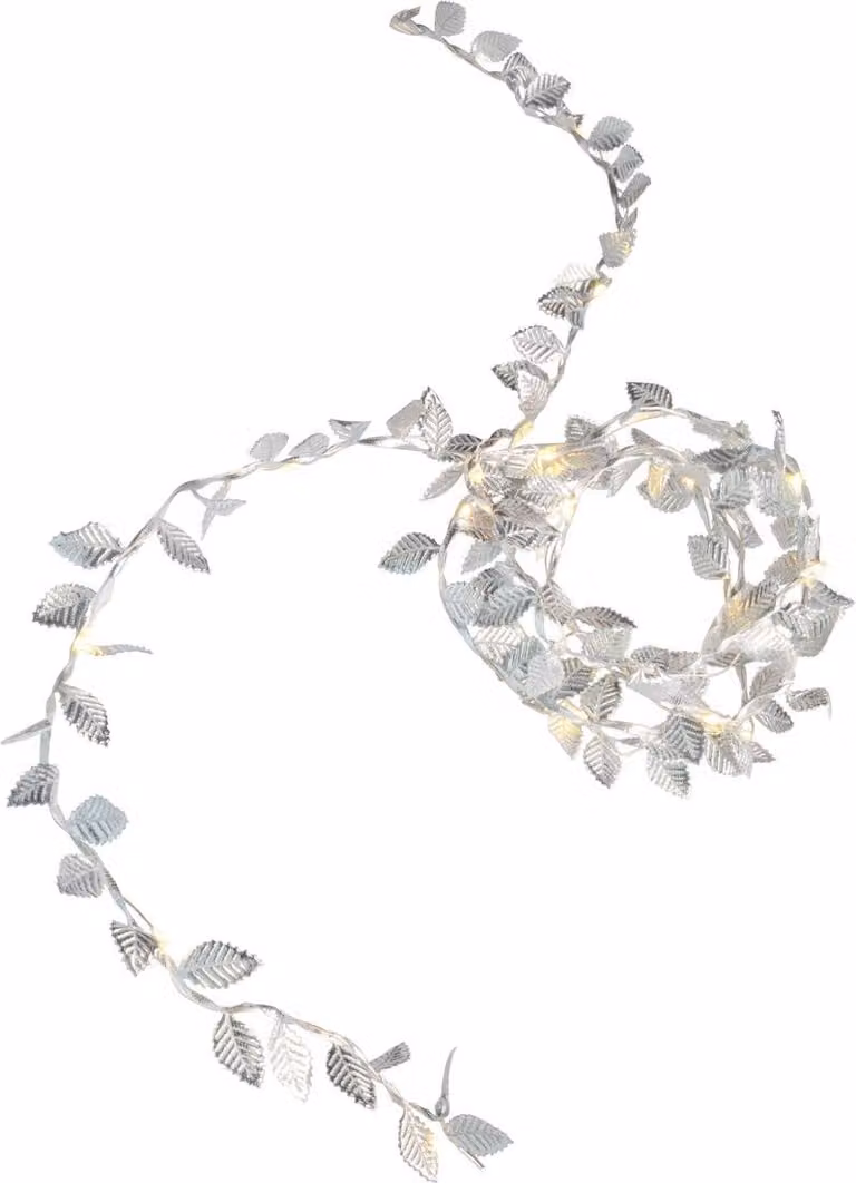 Catena luminosa MagicHome Natale Leafdeco, 20x micro LED bianco caldo, 2xAA, IP20, per interni, illuminazione, L-1,90 m
