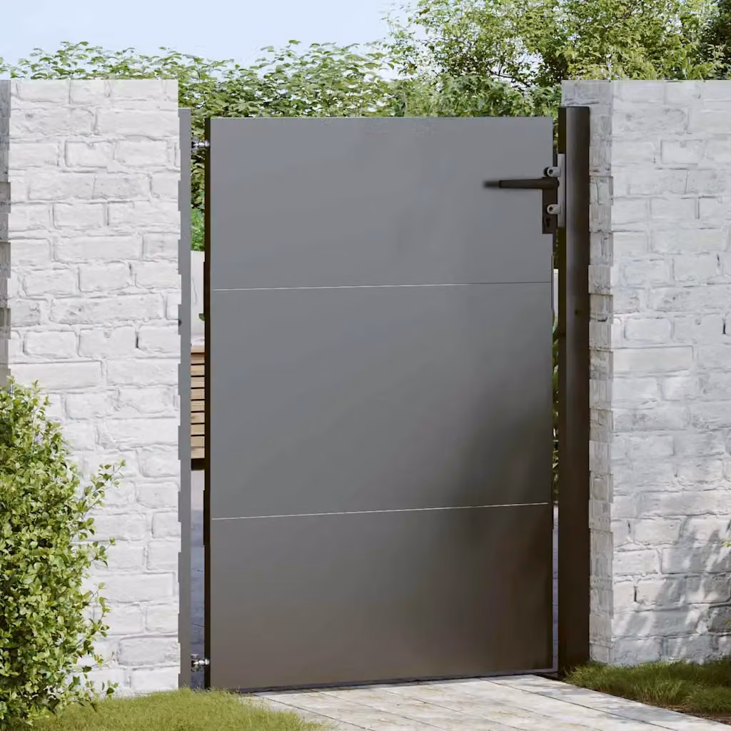 Cancello da giardino singolo vidaXL in acciaio nero L: 105 cm, H: 130 cm – 1