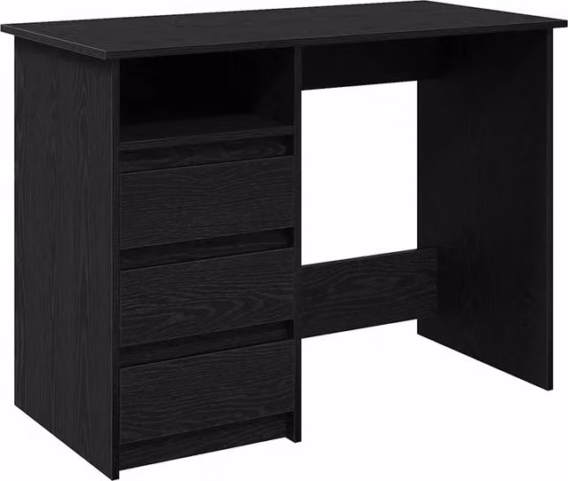 Scrivania | Tavolo da Ufficio Nera 102x50x75 cm in Legno Multistrato