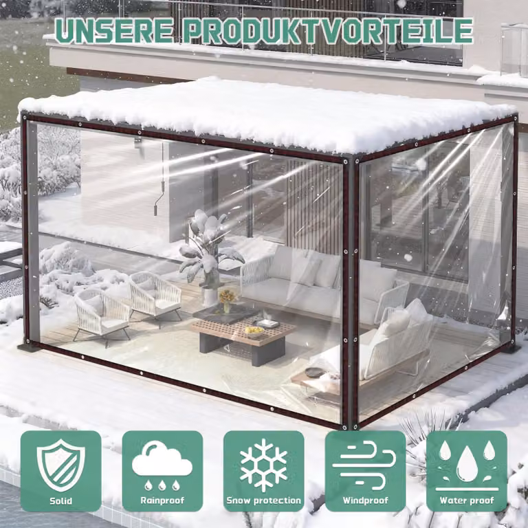 Telo protettivo trasparente, dimensioni 2,5 x 3 metri, impermeabile, resistente ai raggi UV, con occhielli rinforzati, ideale per proteggere i mobili da giardino