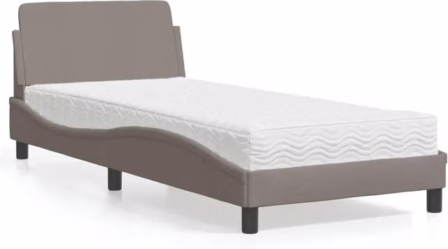 Letto con Materasso Dover Tortora 90x200 cm in Tessuto 3208328