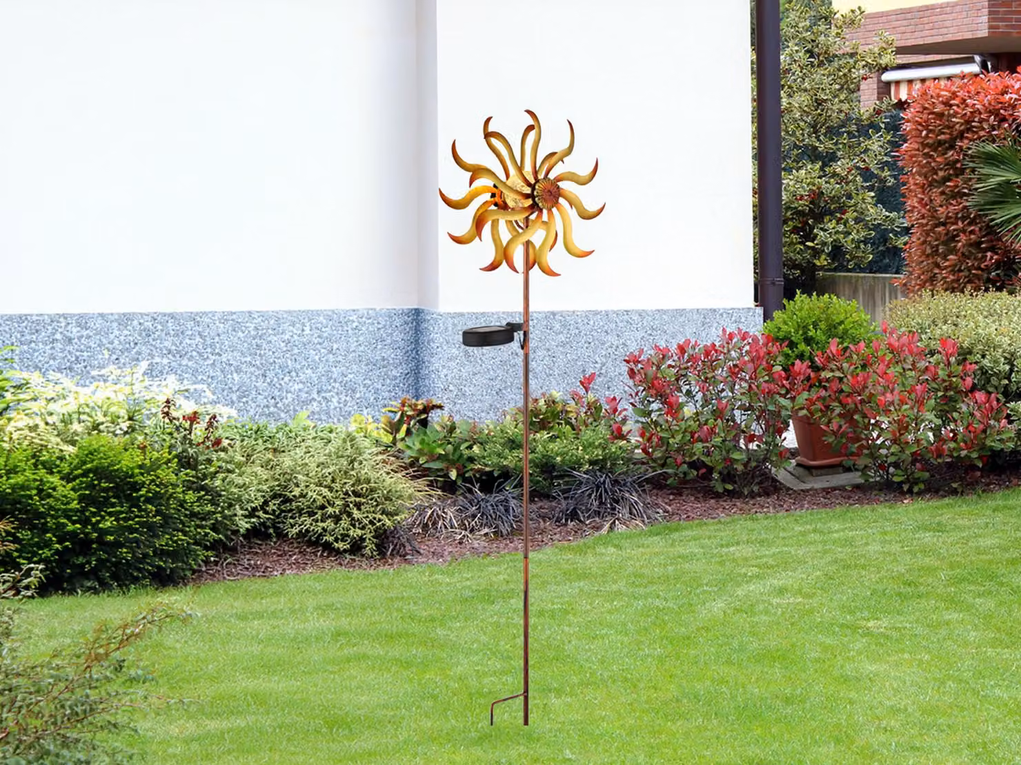 Luce solare lampada solare da giardino all'aperto globo terracqueo picco vento ruota solare 36573