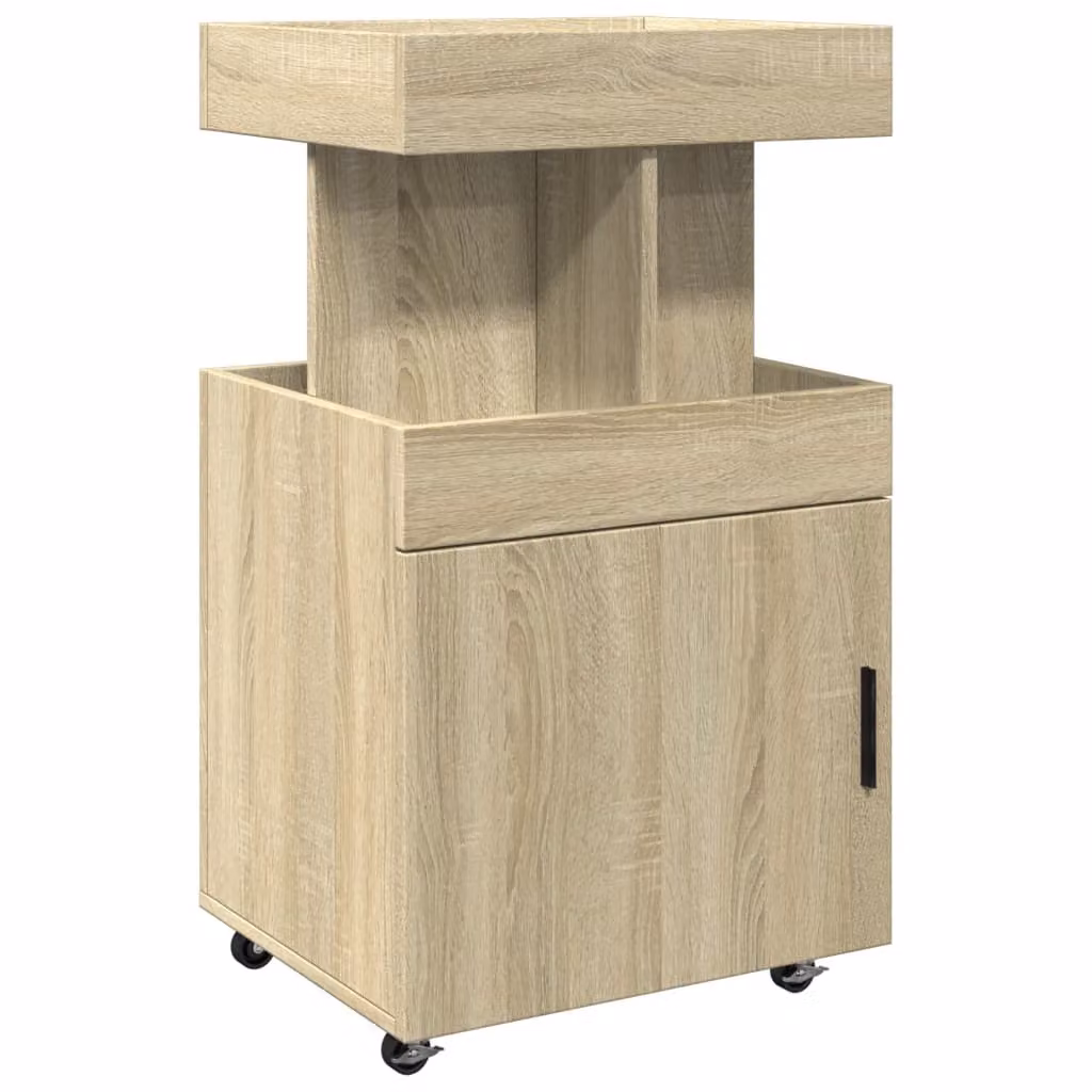 Carrello bar rovere Sonoma 50x41x89 cm Materiale a base di legno