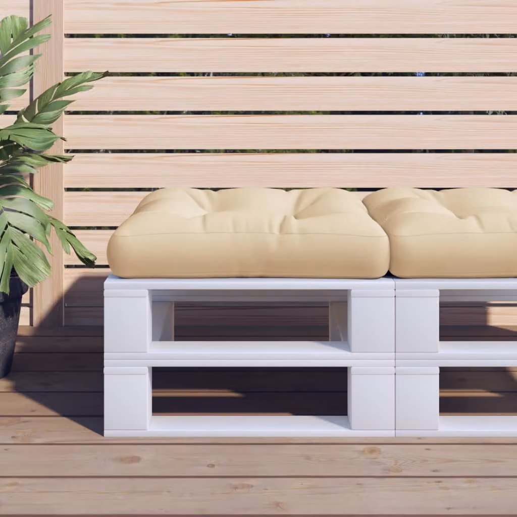 vidaXL Cuscino per Pallet Beige in Poliestere, L/P/H: 58 x 58 x 10 cm