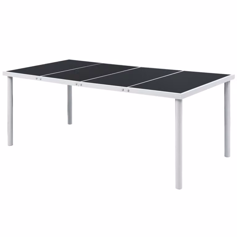vidaXL set da pranzo da giardino 9 pezzi acciaio nero