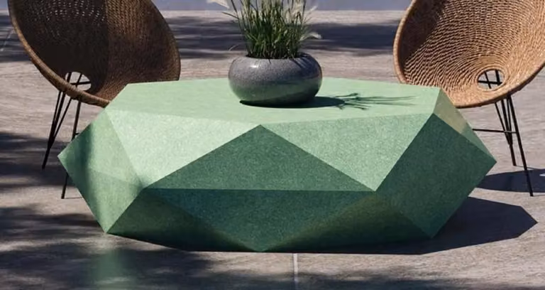 Casa Padrino Tavolino in cemento verde 143 cm - Mobili Soggiorno e Giardino