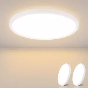 ZMH Lampada da soffitto a LED bianca Set da 2 Lampada da soffitto piatta 8W 3000K Bianco caldo 17cm Piccola illuminazione da soffitto per cucina e corridoio