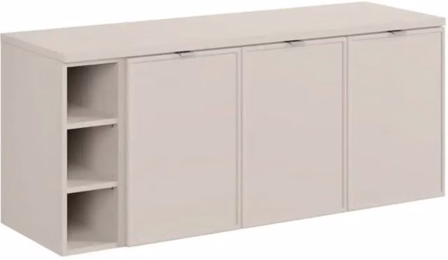 Set da bagno BRAZZA: mobile sottolavabo con armadietti 140cm con nicchie a vista + piano per lavabo