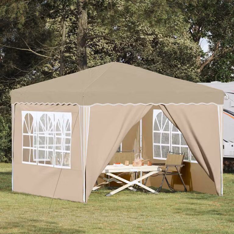 vidaXL Tenda per feste a pop-up beige L: 288 cm, P: 288 cm, H: 245 cm