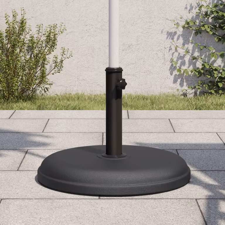 Base per ombrellone rotonda vidaXL nera per pali Ø32/35/38 mm, 15 kg