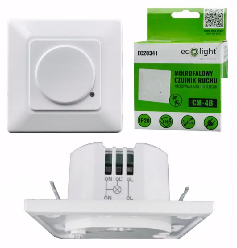 Rilevatore di movimento a microonde per barattolo max 600W Ecolight EC20341