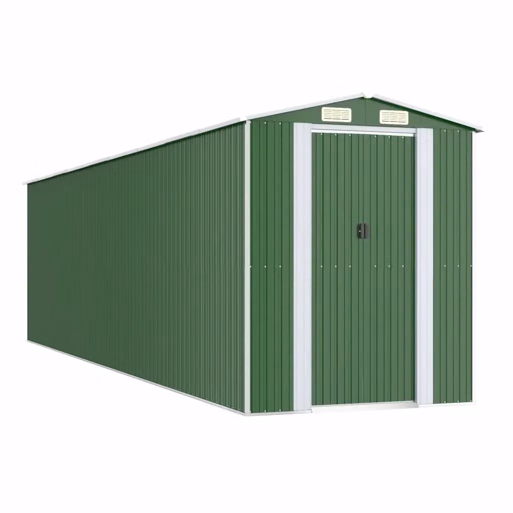 Capanno da Giardino vidaXL in Acciaio Zincato Verde L: 772 cm, P: 192 cm, H: 223 cm – 2