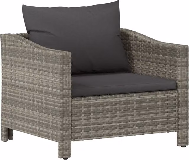 Poltrona da giardino moderna in rattan con cuscino grigio CFW9835269 – 1