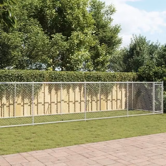 Gabbia per cani Vidaxl in acciaio zincato grigia L: 2 m, P: 1,5 m, H: 1,2 m
