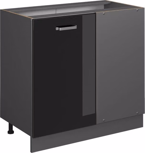 Mobile ad angolo cucina R-Line Vicco Nero lucido/Antracite L: 86 cm