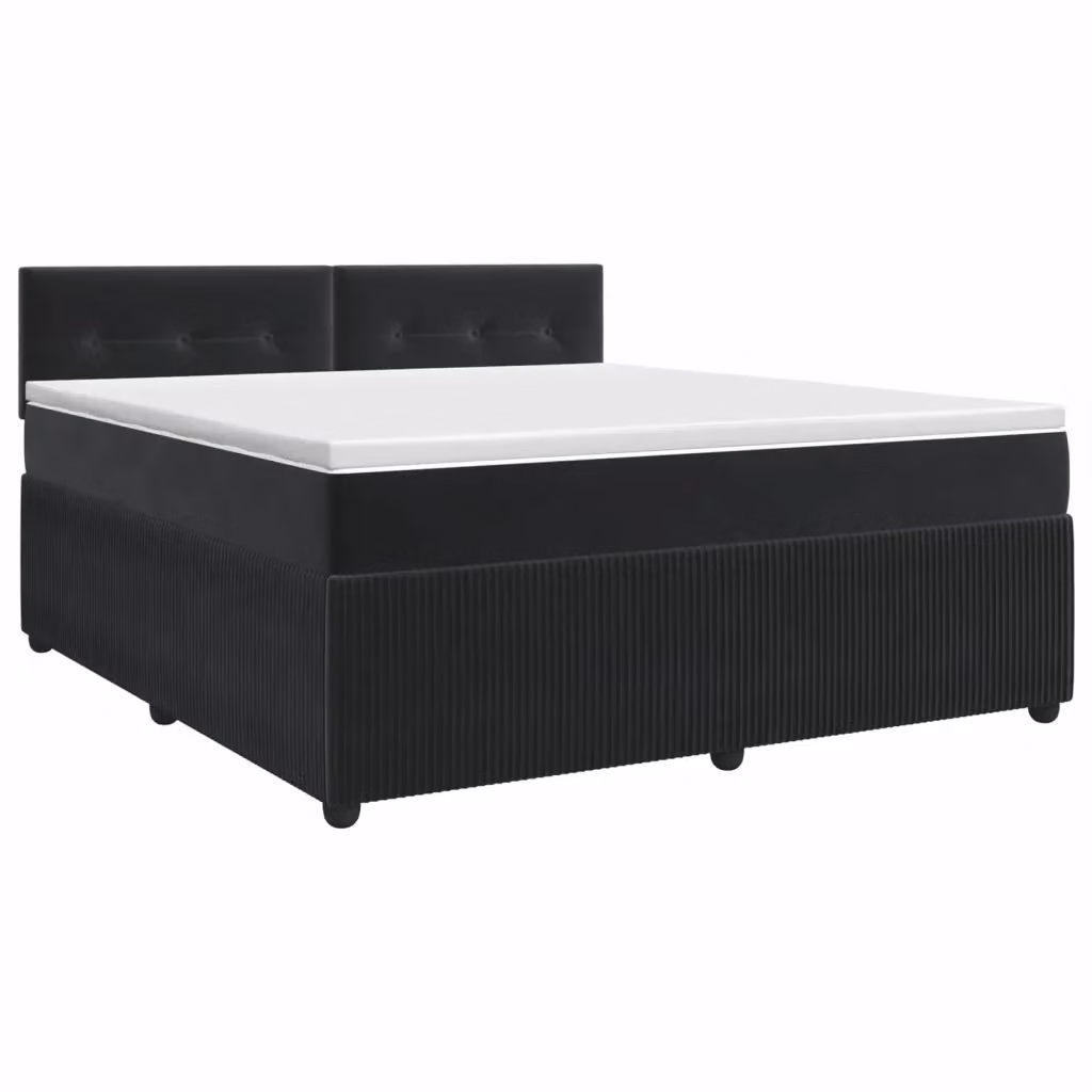 Letto box spring con materasso vidaXL in velluto nero L/P: 160 x 200 cm – 2