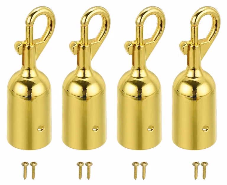 Tappi terminali per cavi di sicurezza, 4 pezzi, color oro, 3,3 x 9,4 cm