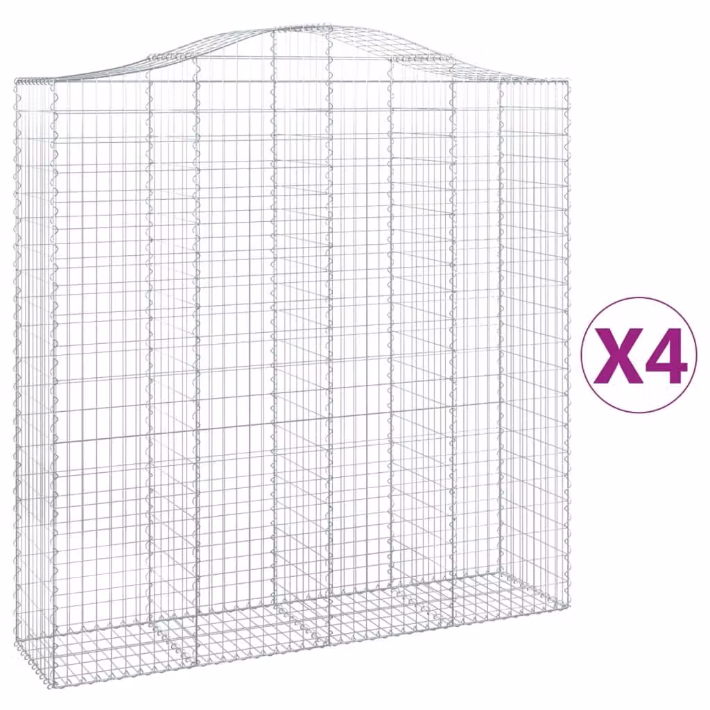 Cesti Gabbioni ad Arco 4 pz 200x50x200/220 cm Ferro Zincato