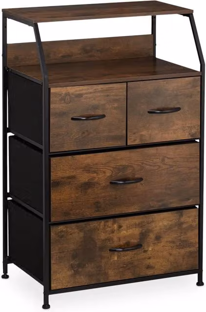 Cassettiera a 4 cassetti moderna stile industriale 100 x 40 x 80 cm ampio spazio di archiviazione in MDF nero 13_0010907