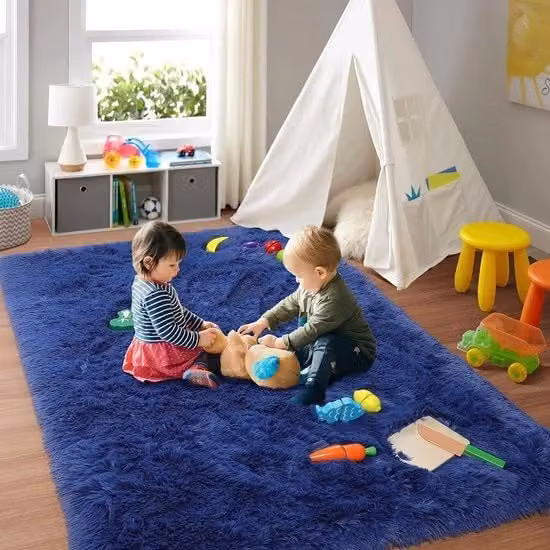Tappeto Rohatime rettangolare multicolore blu in poliestere, lavabile e antiscivolo, L: 160 cm x P: 230 cm