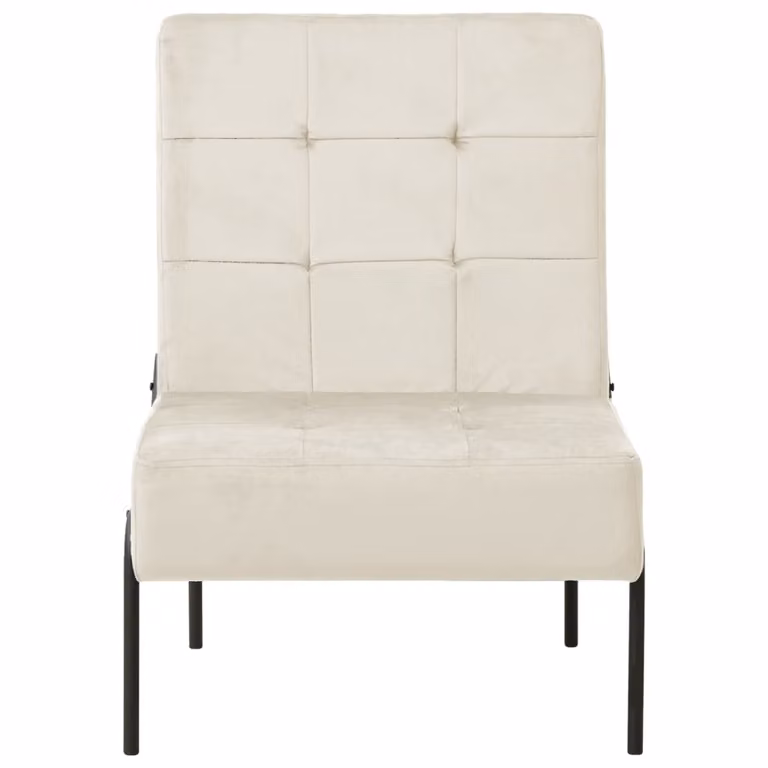 Poltrona Relax 65x79x87 cm Bianco Crema in Velluto